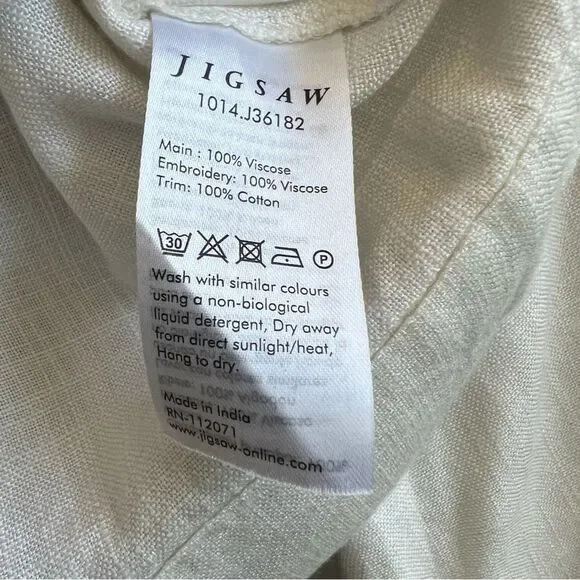 Jigsaw Embroidered Long Sleeve Top Size Small - Picture 7 of 7